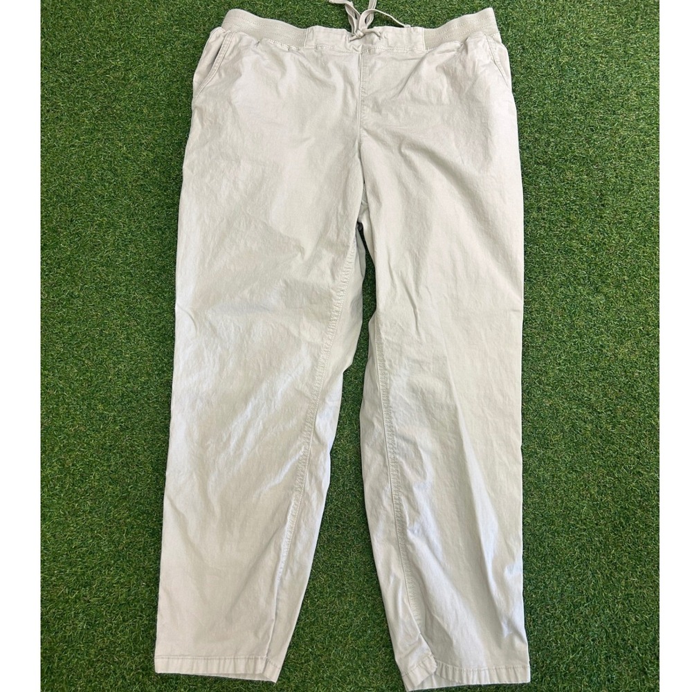Style & Co Tan Khaki Drawstring Elastic Waist Straight Leg Pants Mens Large